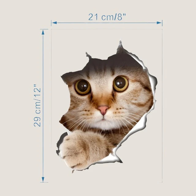 3D Cat Stickers-What About Noah