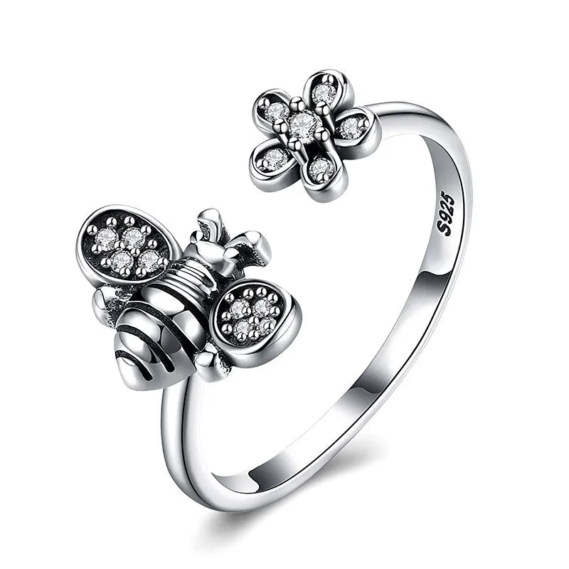 Adjustable Bee to Flower Ring-What About Noah