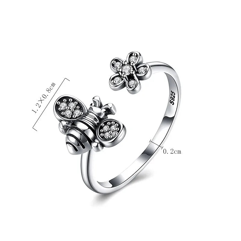 Adjustable Bee to Flower Ring-What About Noah