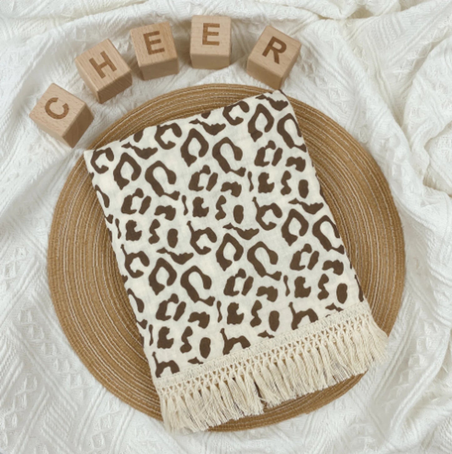 Animal Print Cotton Muslin Baby Blanket-What About Noah