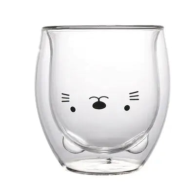 Animal-Themed Double-Layer Insulated Glass Mug-What About Noah