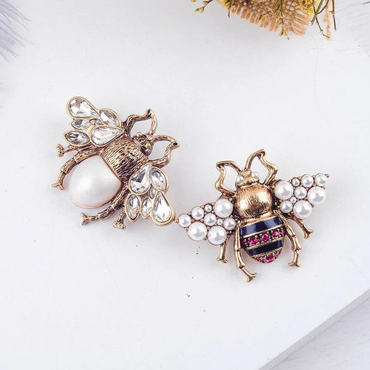 Bee Pearl Rhinestone Brooch-What About Noah