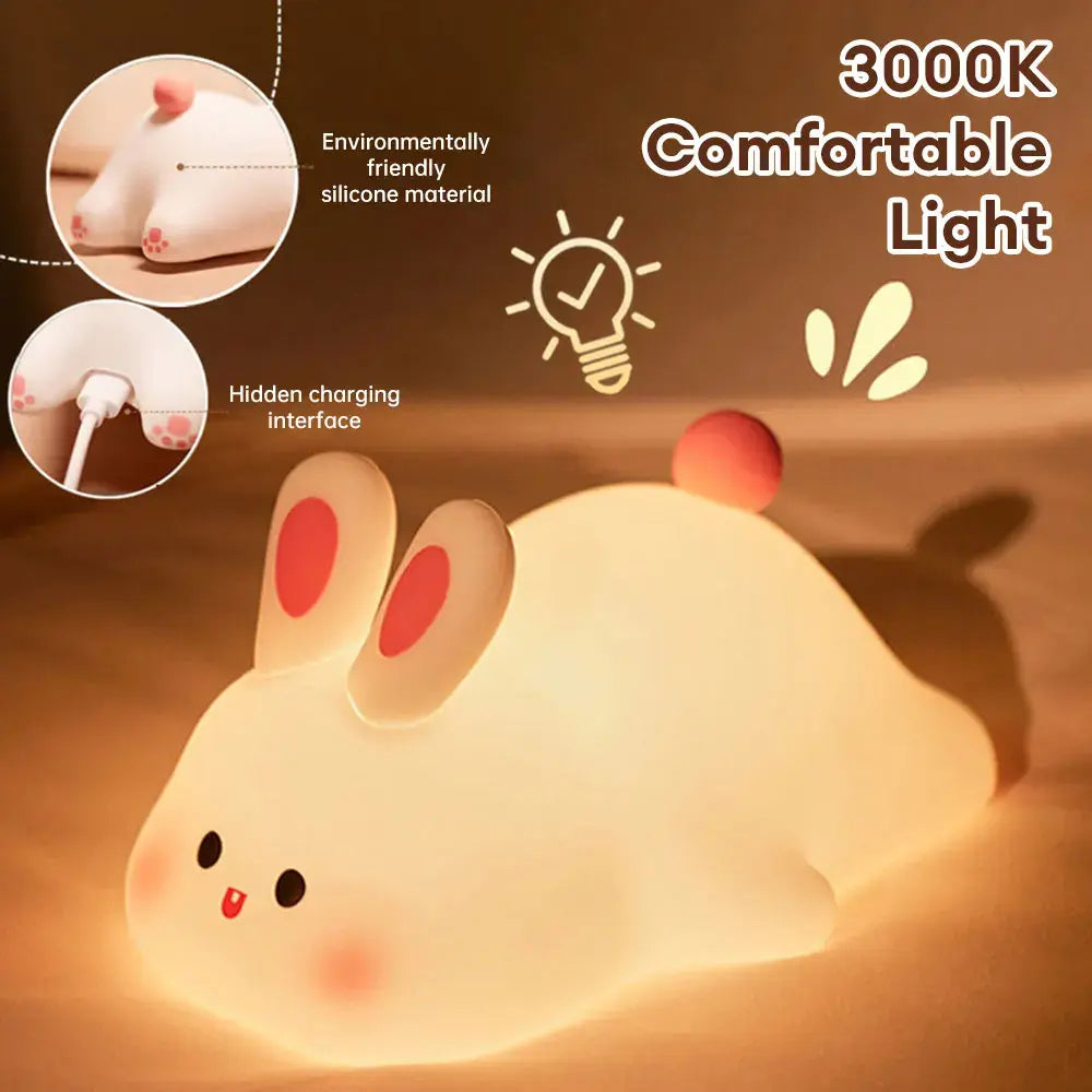 Big Face Rabbit Touch Night Light-What About Noah