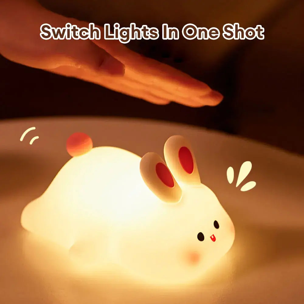 Big Face Rabbit Touch Night Light-What About Noah