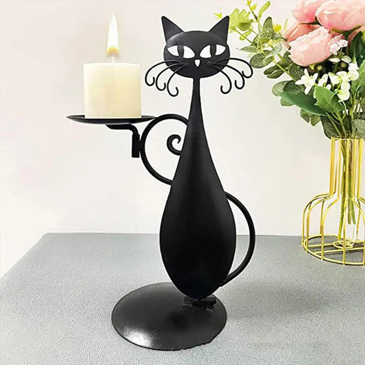 Black Cat Candle Holder-What About Noah