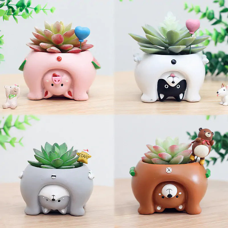 Cartoon Animal Flower Pots-What About Noah