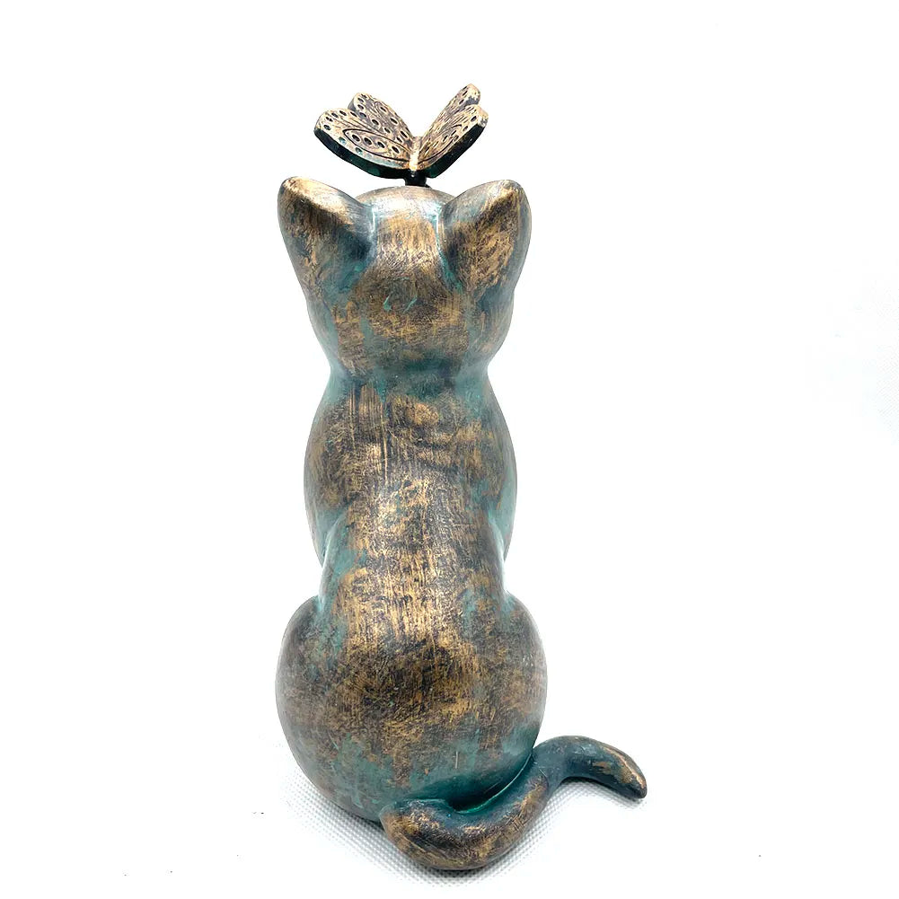 Cat Figurine with Butterfly-What About Noah