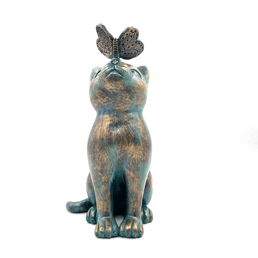 Cat Figurine with Butterfly-What About Noah