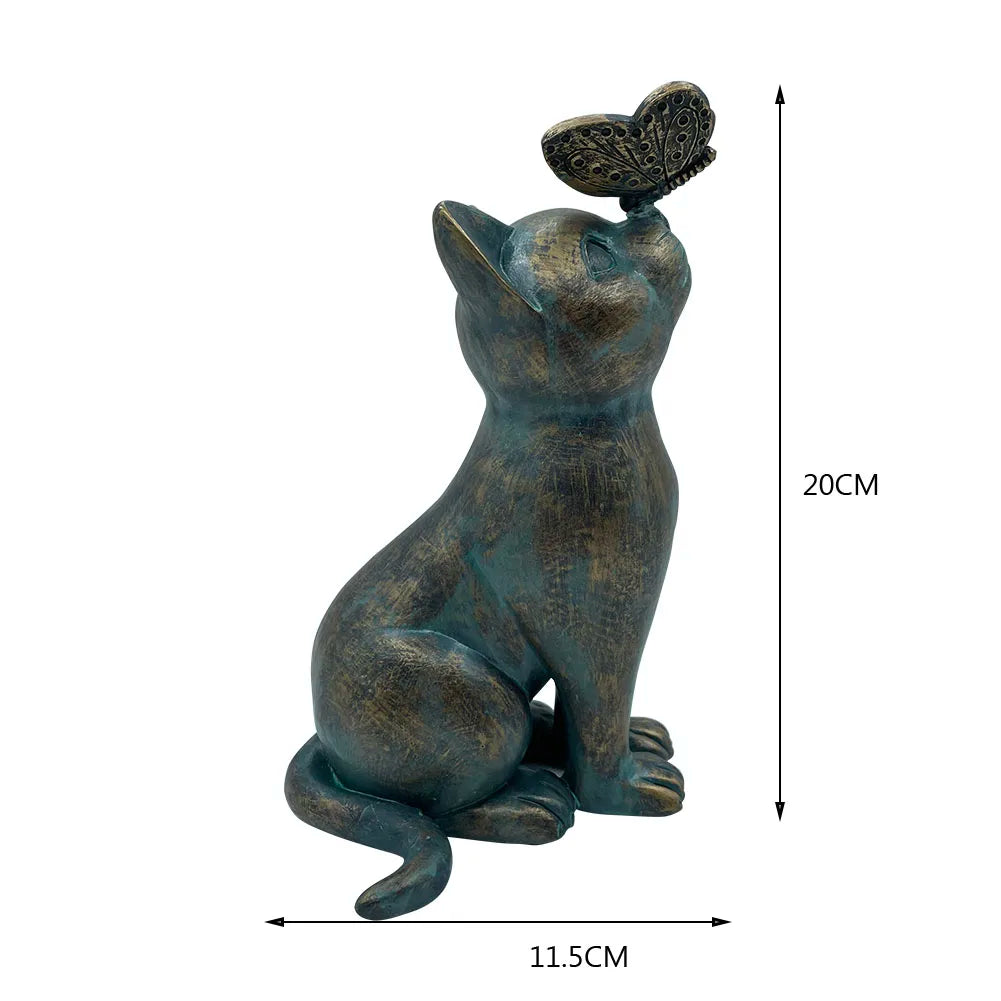 Cat Figurine with Butterfly-What About Noah