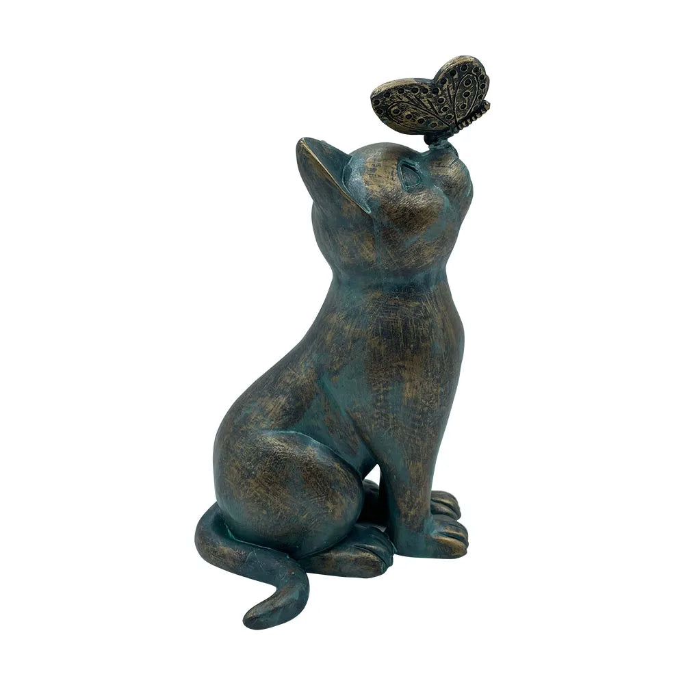 Cat Figurine with Butterfly-What About Noah