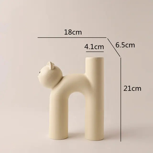 Cat Flower Tube Vase-What About Noah