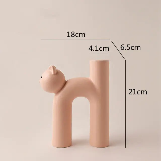 Cat Flower Tube Vase-What About Noah