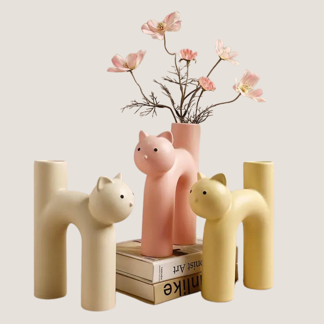 Cat Flower Tube Vase-What About Noah