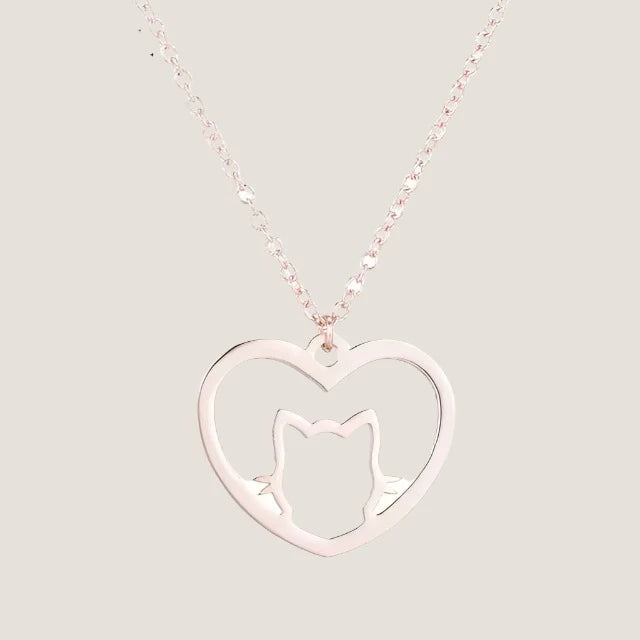 Cat Heart Necklace-What About Noah