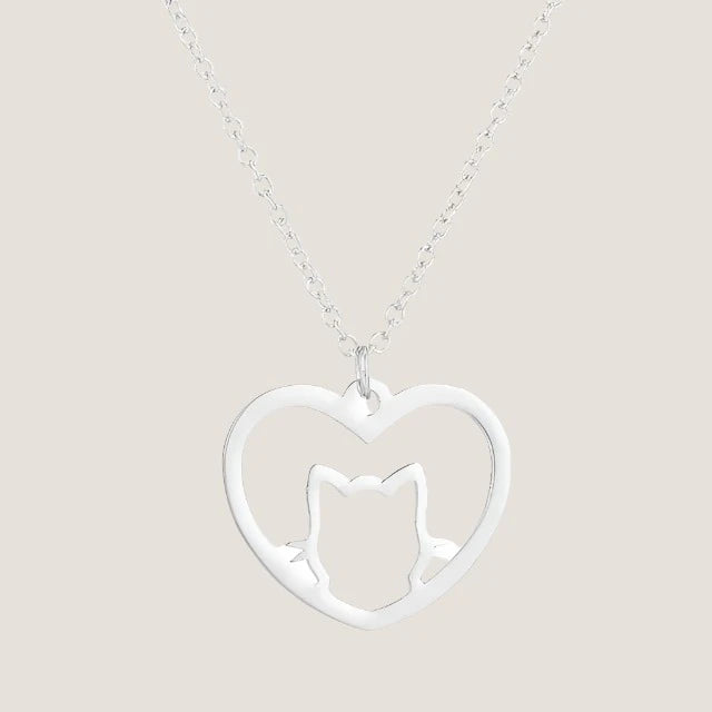 Cat Heart Necklace-What About Noah