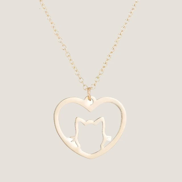 Cat Heart Necklace-What About Noah