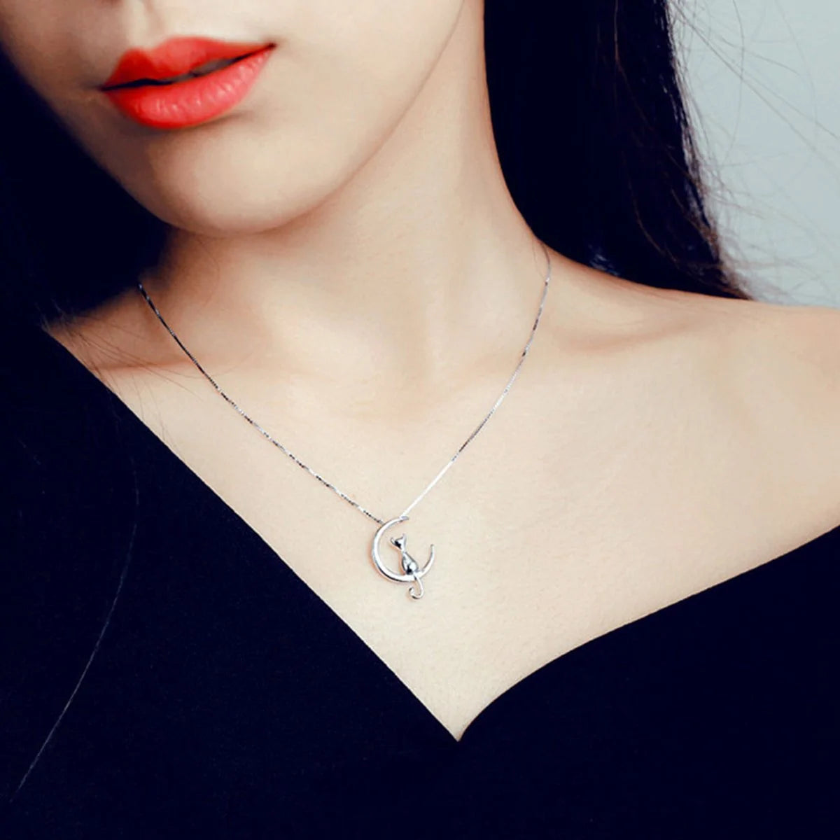 Cat Moon Necklace-What About Noah