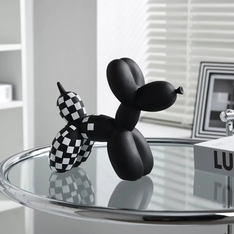 Checkerboard Balloon Dog Sculpture-What About Noah