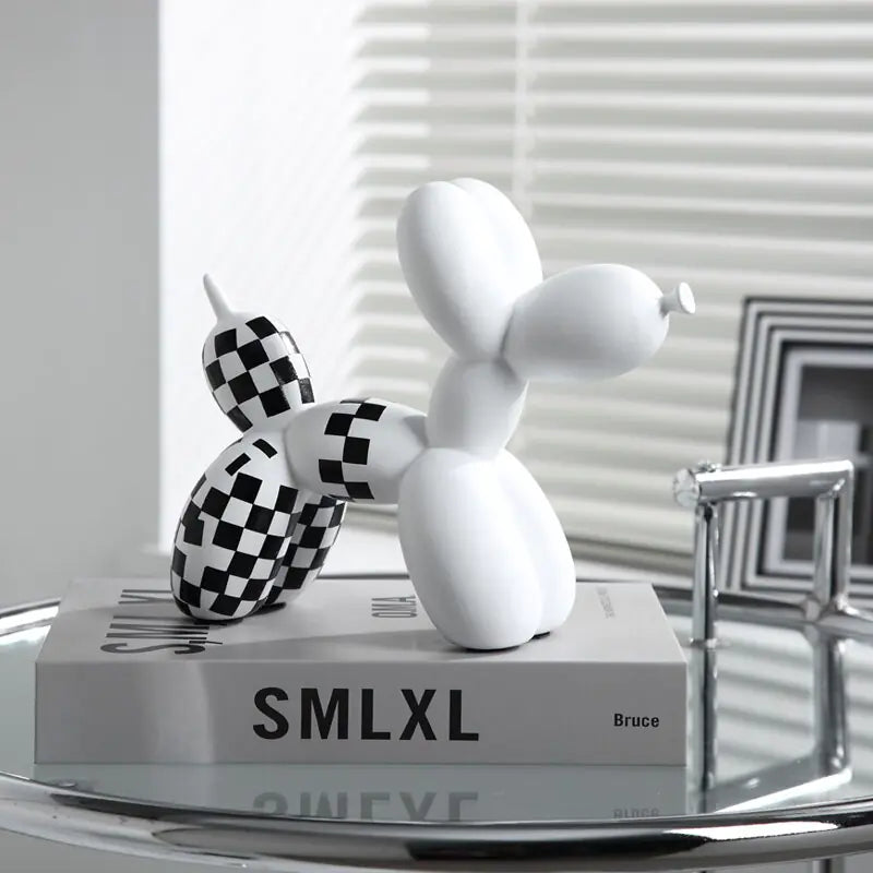 Checkerboard Balloon Dog Sculpture-What About Noah