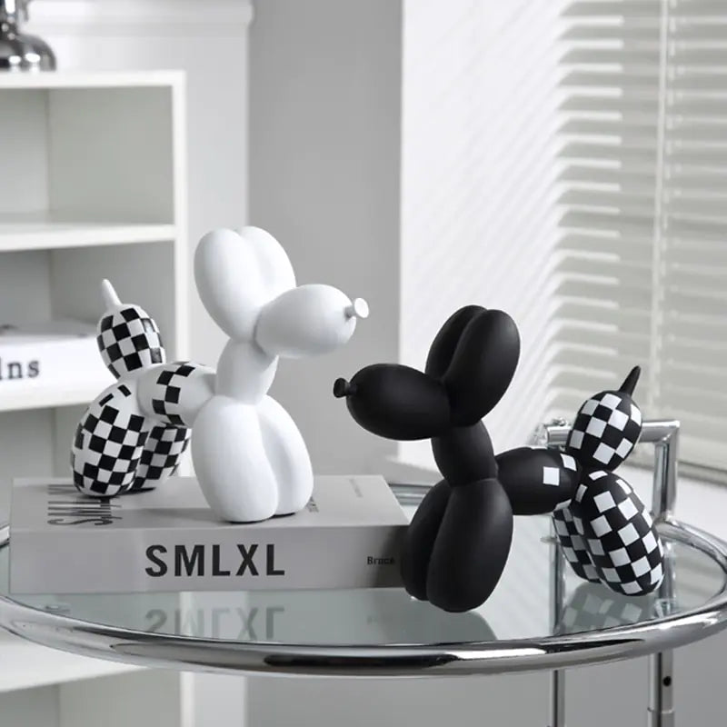 Checkerboard Balloon Dog Sculpture-What About Noah