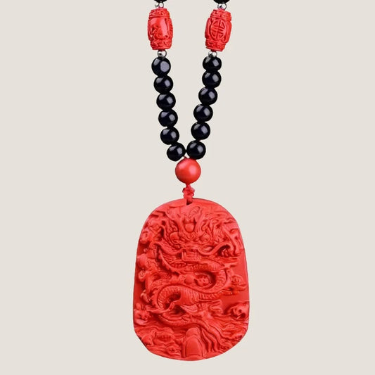 Cinnabar Stone Red Dragon Pendant-What About Noah