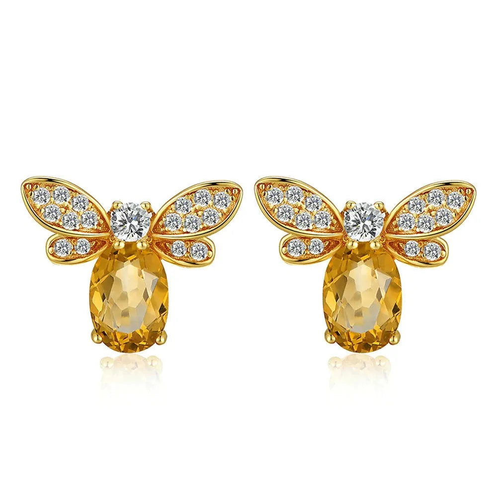 Crystal Bee Stud Earring-What About Noah