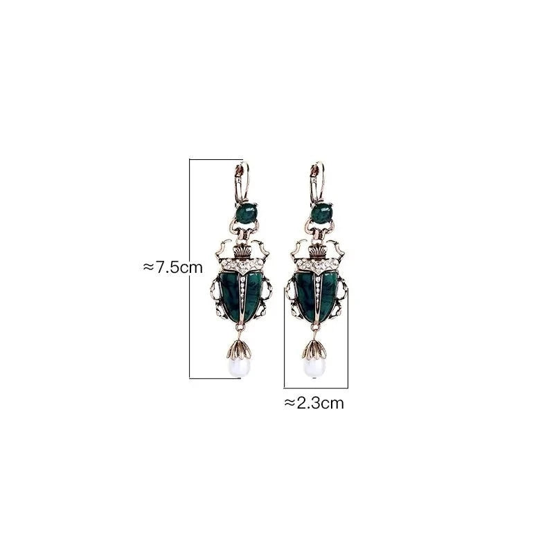 Cultured Pearl Beetle Earrings-What About Noah