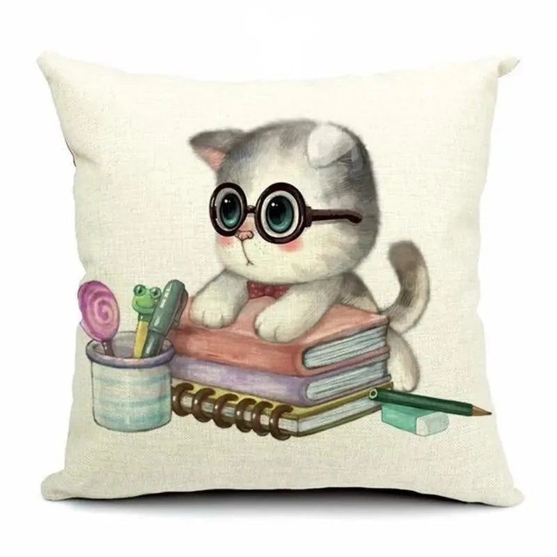 Cute 3D Retro Teacup Cat Cushion Covers-What About Noah