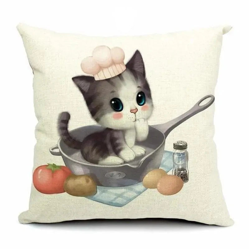 Cute 3D Retro Teacup Cat Cushion Covers-What About Noah