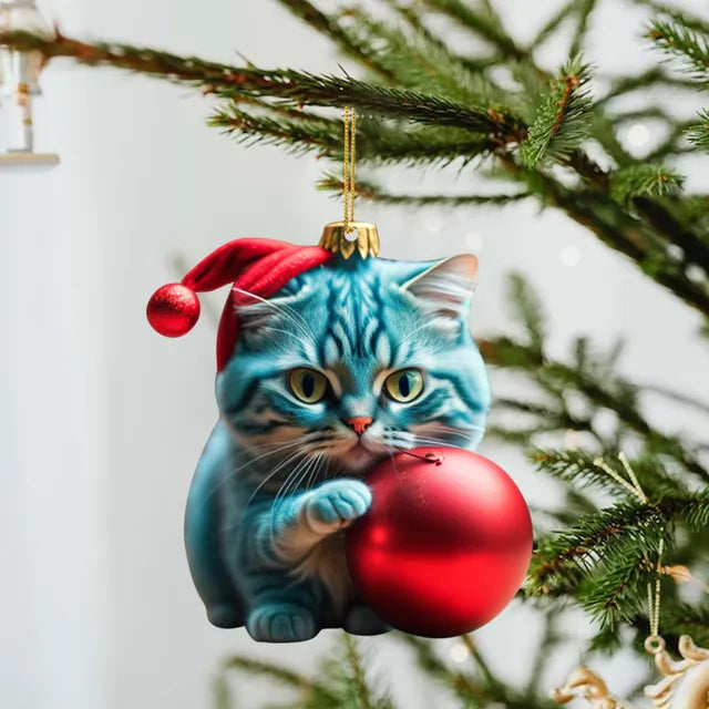 Cute Cat Christmas Ornaments-What About Noah