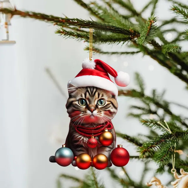 Cute Cat Christmas Ornaments-What About Noah