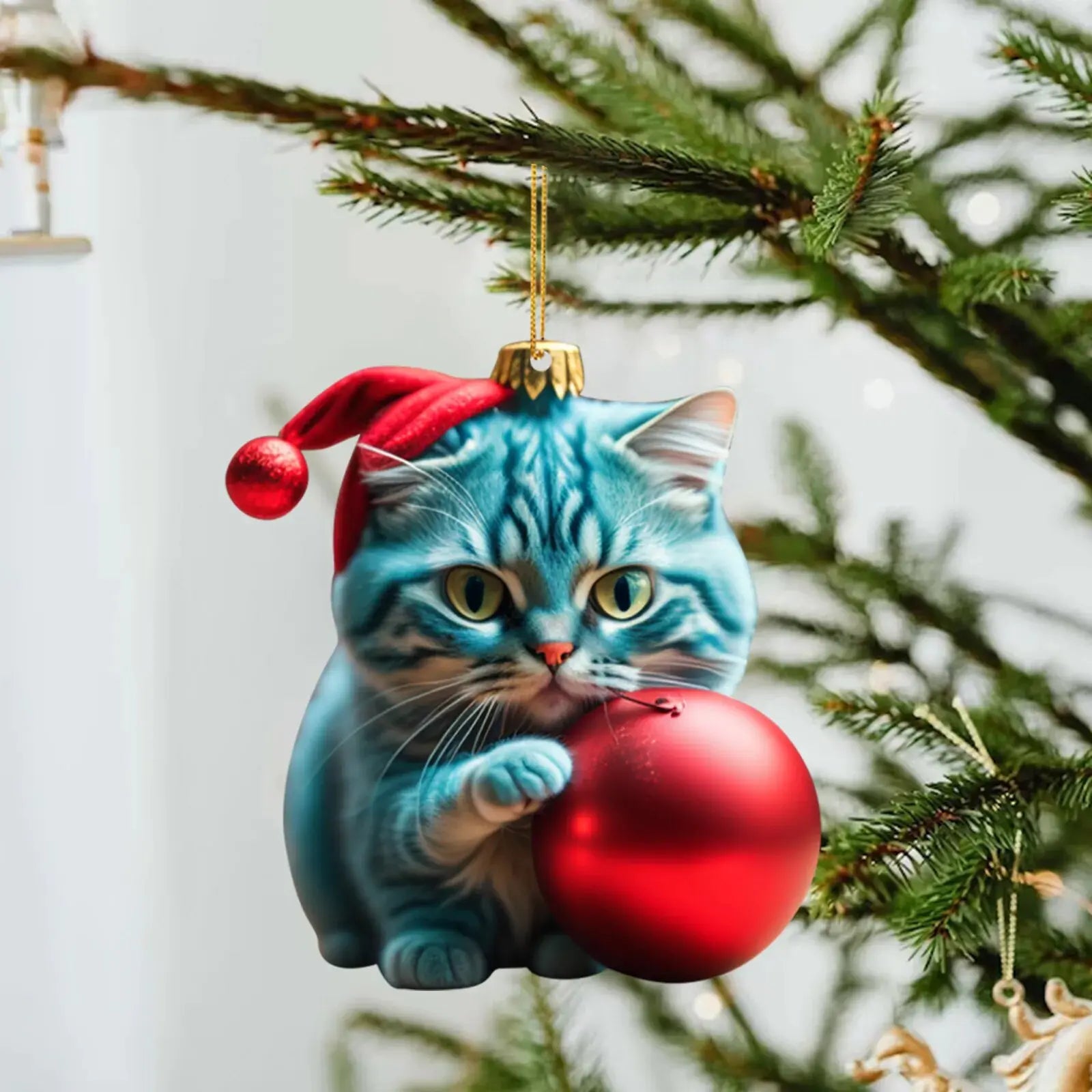 Cute Cat Christmas Ornaments-What About Noah