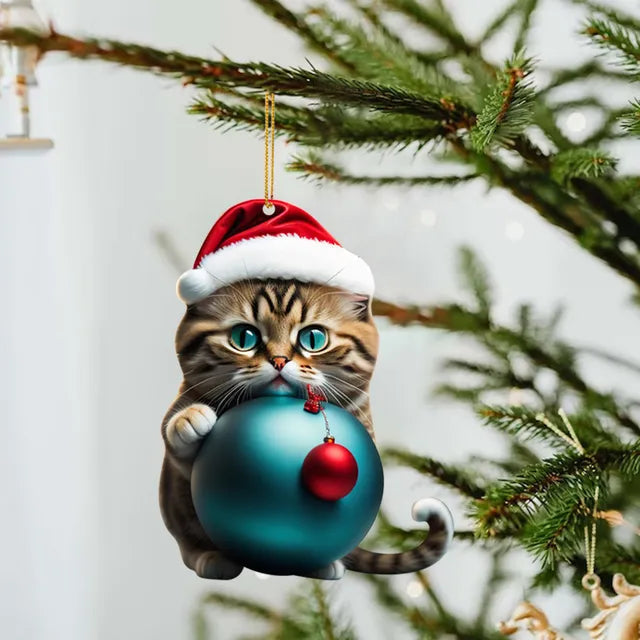 Cute Cat Christmas Ornaments-What About Noah