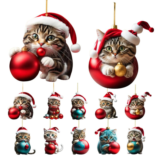 Cute Cat Christmas Ornaments-What About Noah