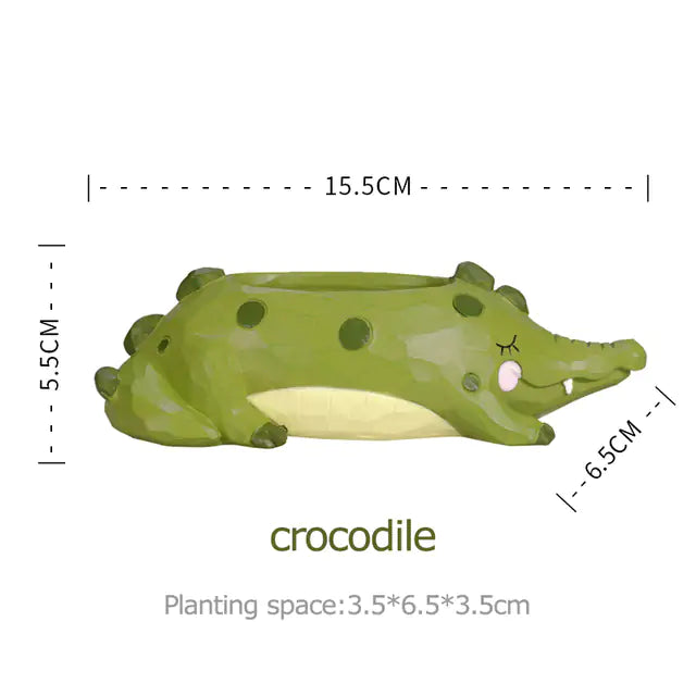 Cute Crocodile Flower Pot with Measurements-What About Noah