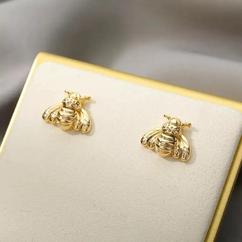 Cute Bumble Bee Stud Earrings 