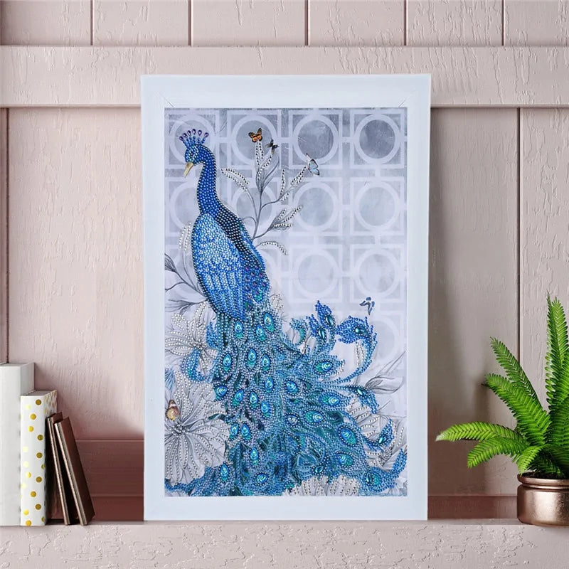 DIY 5D Rhinestone Peacock Painting-What About Noah