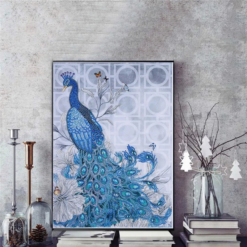 DIY 5D Rhinestone Peacock Painting-What About Noah