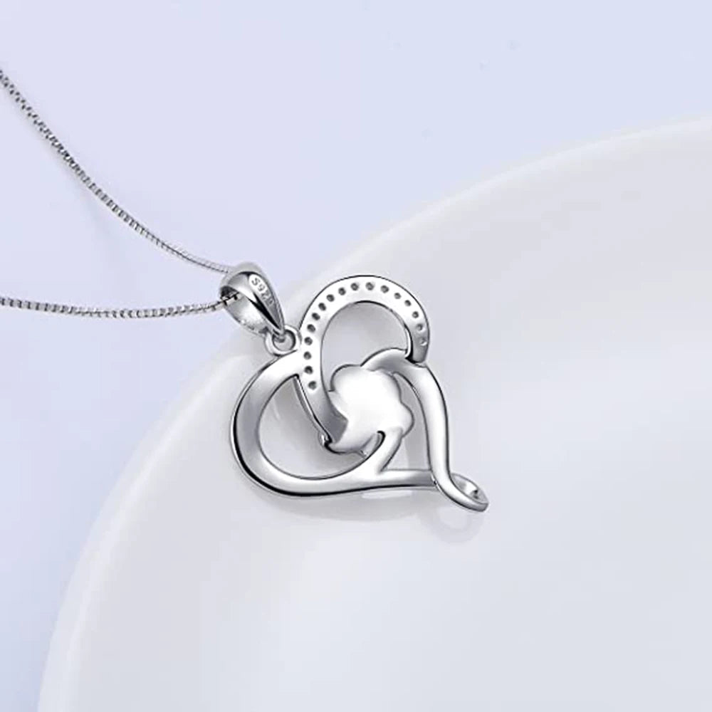 Dog Paw Print Heart Necklace-What About Noah