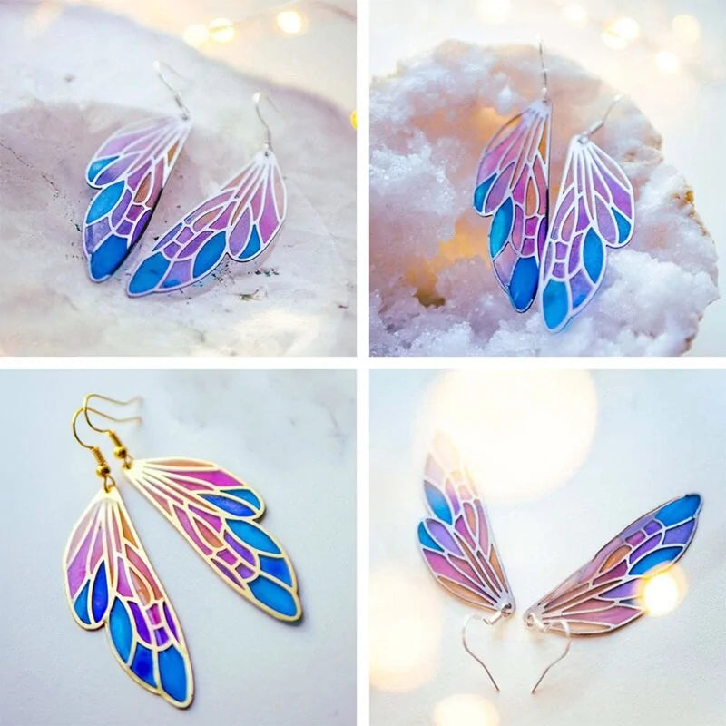 Fairy Butterfly Wings Drop Earrings-What About Noah