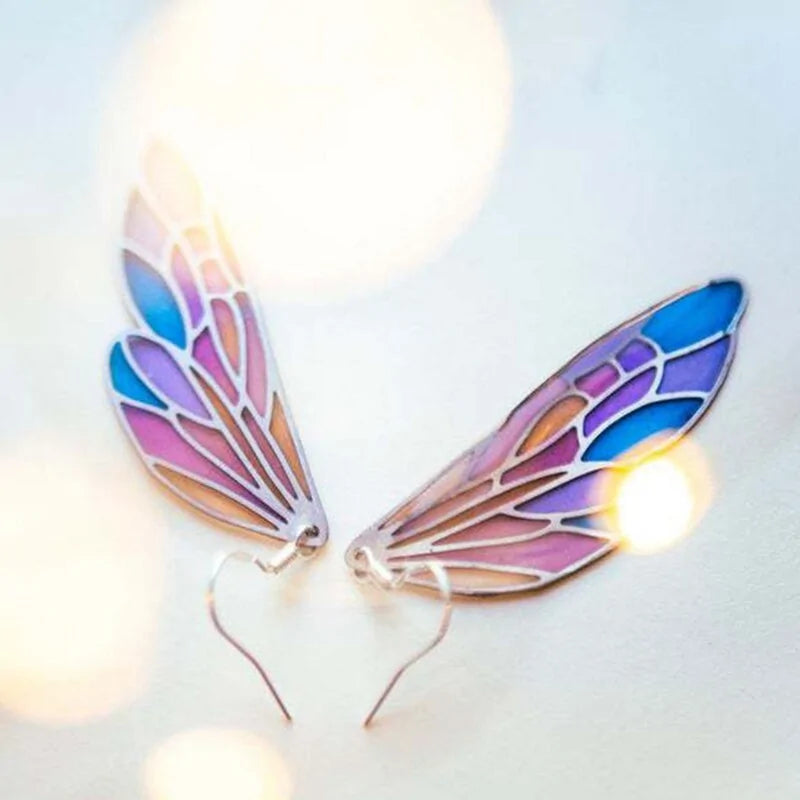 Fairy Butterfly Wings Drop Earrings-What About Noah