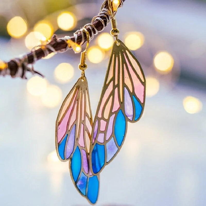 Fairy Butterfly Wings Drop Earrings-What About Noah