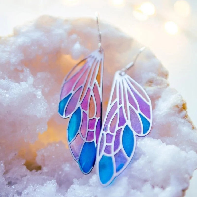 Fairy Butterfly Wings Drop Earrings-What About Noah