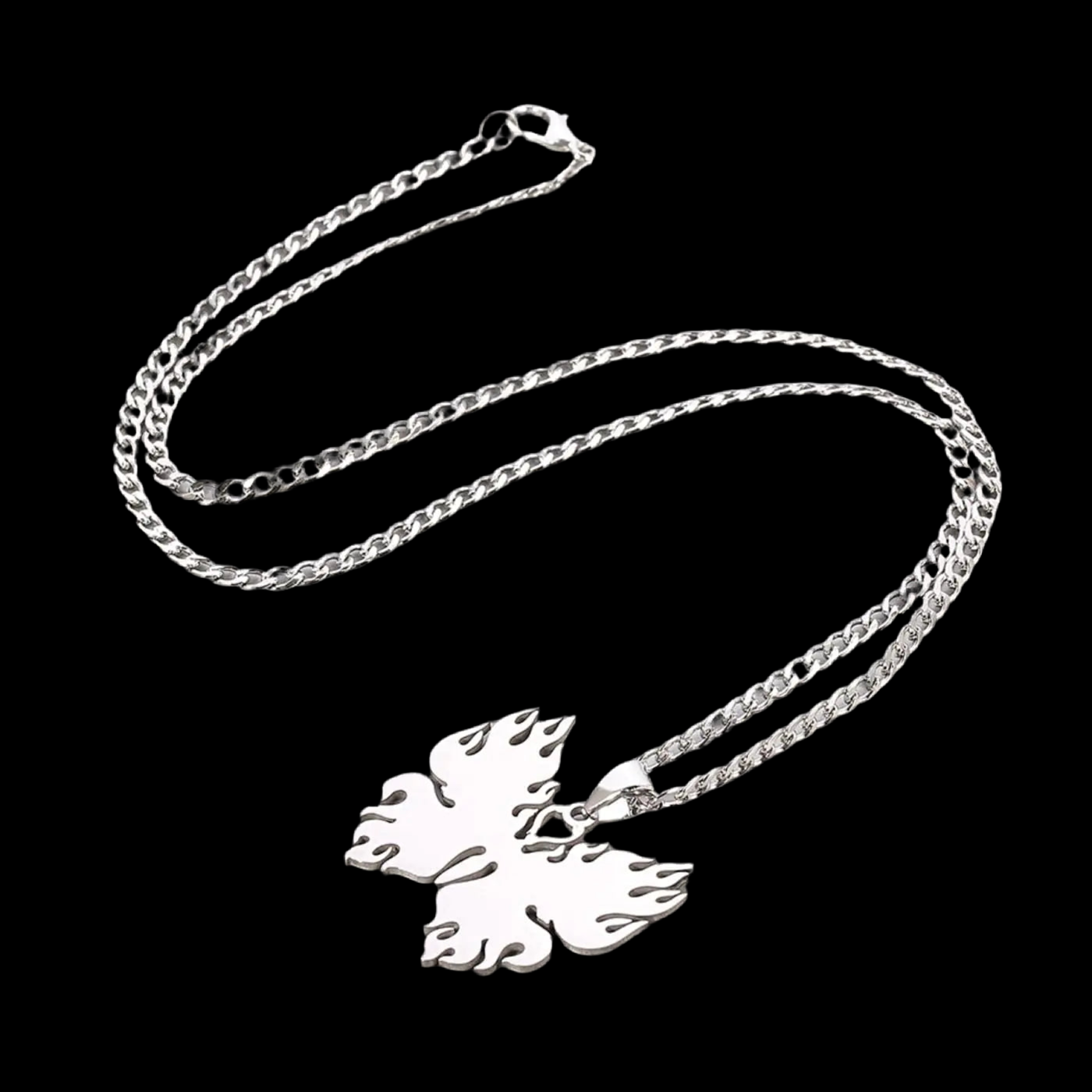 Flame Butterfly Pendant Necklace-What About Noah