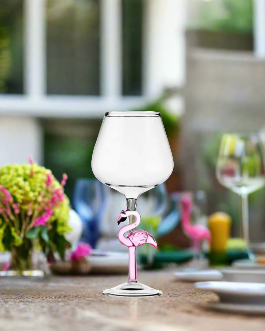 Flamingo Wine Glass-What About Noah