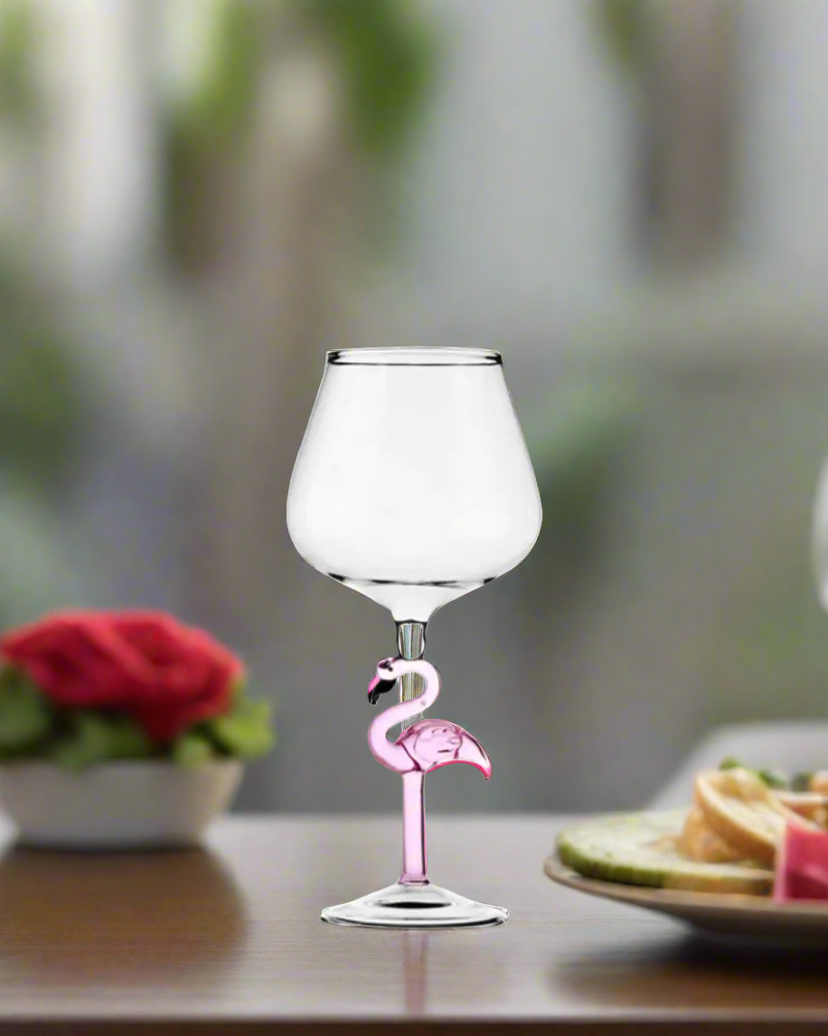 Flamingo Wine Glass-What About Noah