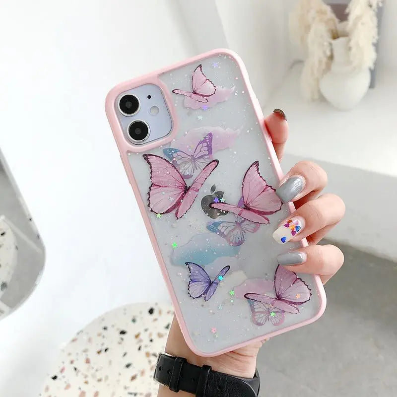 Glitter Butterfly Phone Case-What About Noah