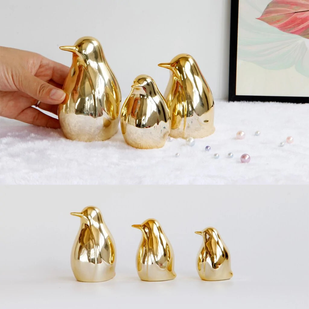 Gold Penguin Figurines-What About Noah