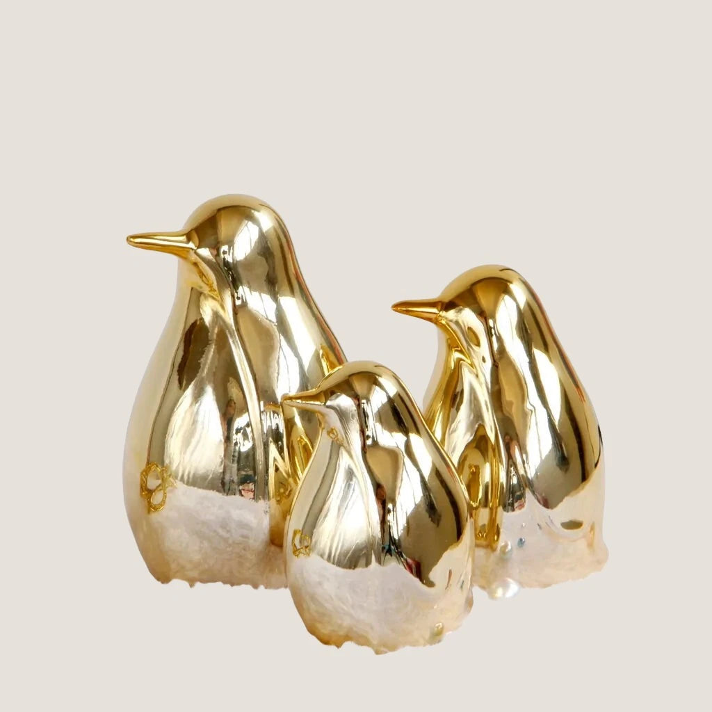 Gold Penguin Figurines-What About Noah