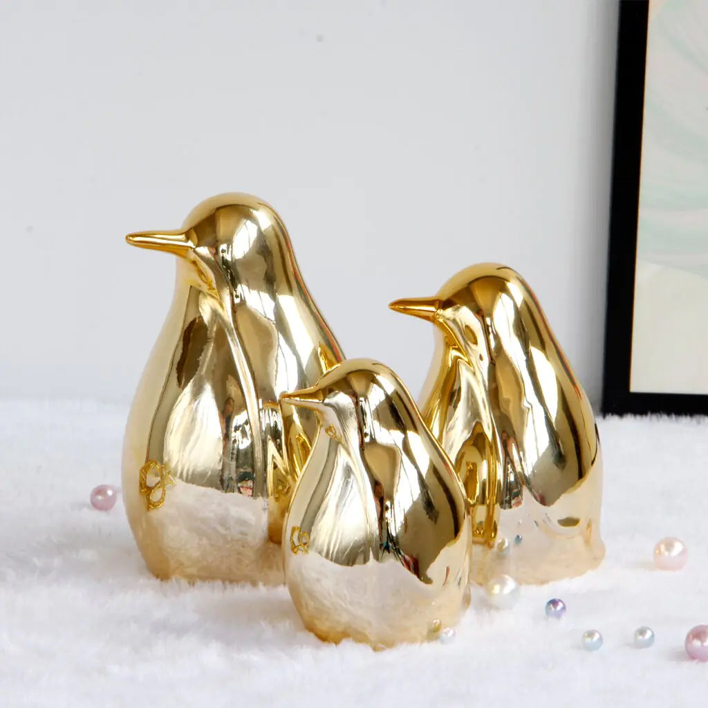 Gold Penguin Figurines-What About Noah